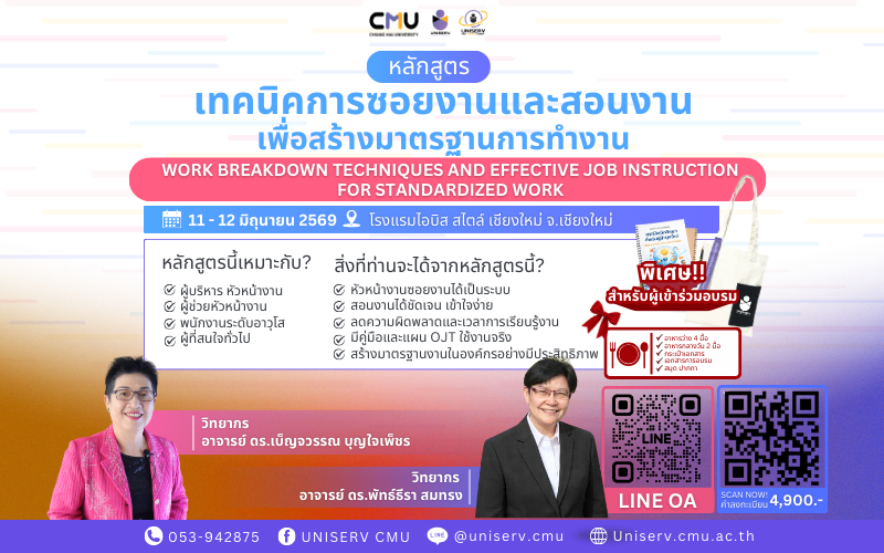 เทคนิคการซอยงานและสอนงานเพื่อสร้างมาตรฐานการทำงาน Work Breakdown Techniques and Effective Job Instruction for Standardized Work